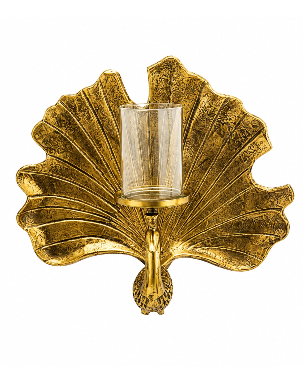 Gold Aluminium Peacock Wall Sconce
