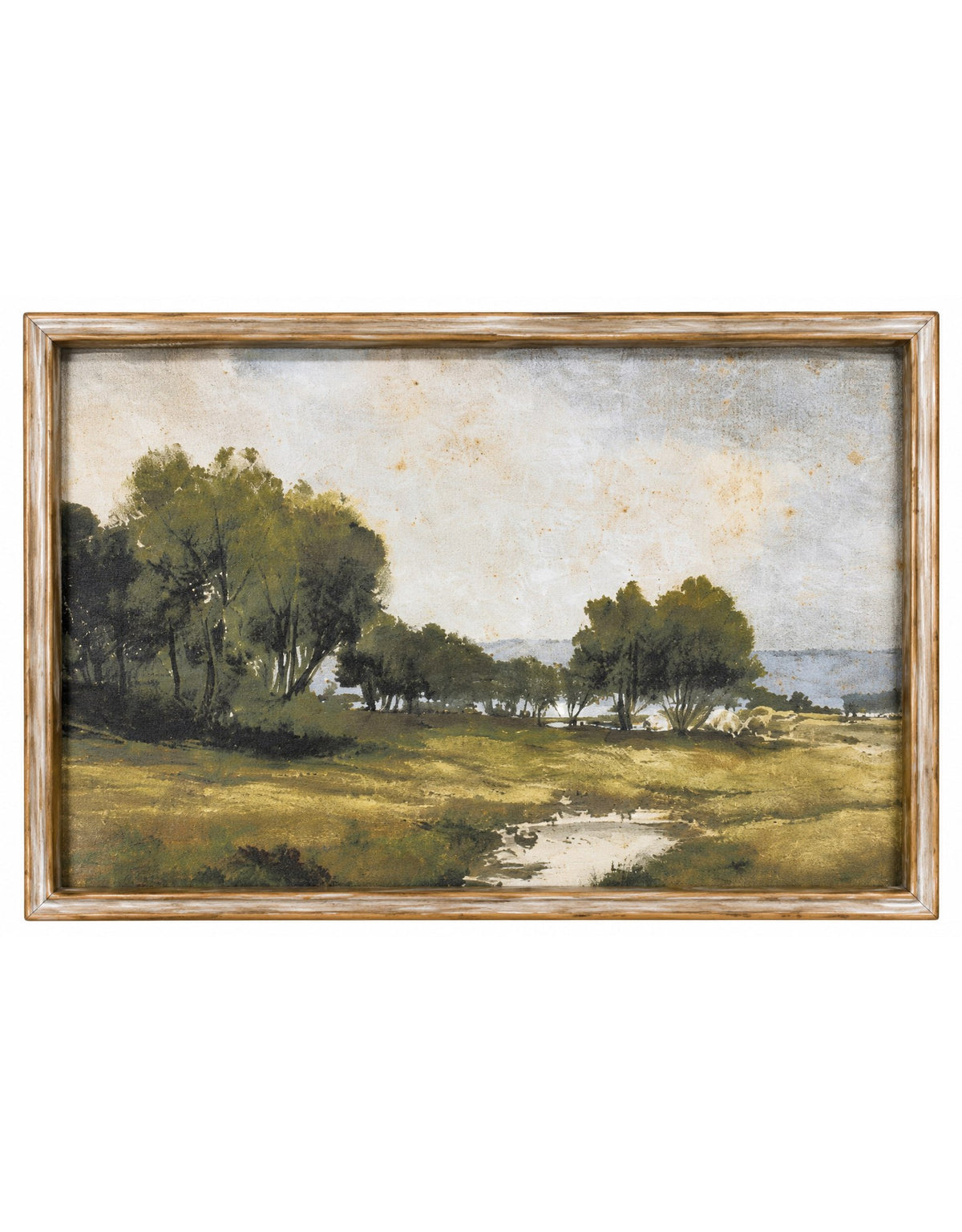Set of 2 Country Landscape Framed Prints w/ Glass