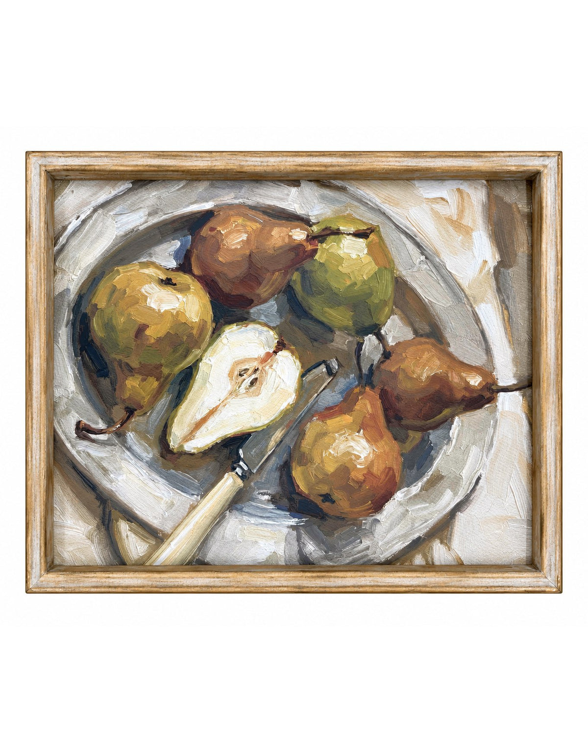 Farmhouse "Pear Bowl" Still Life Framed Print w/ Glass