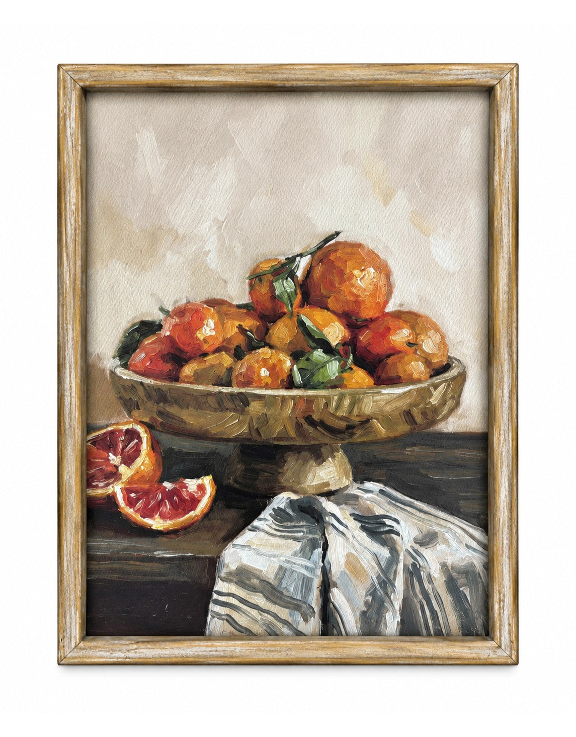 "Mediterranean Oranges" Still Life Framed Print w/ Glass