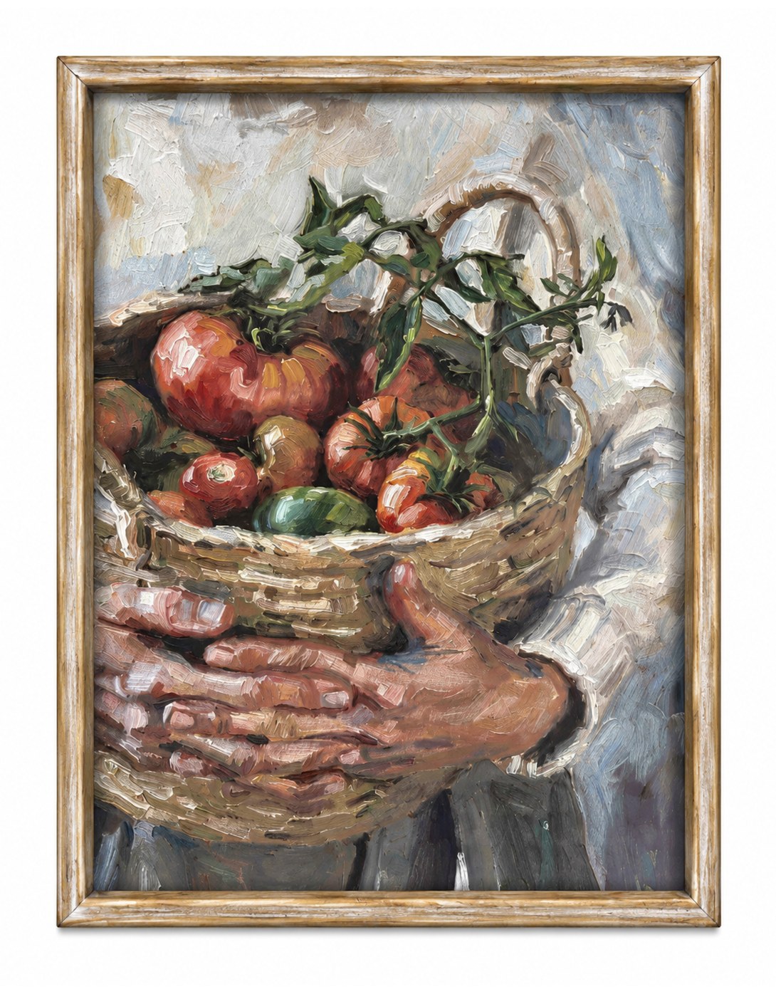 Farmhouse "Tomato Harvest" Still Life Framed Print w/ Glass