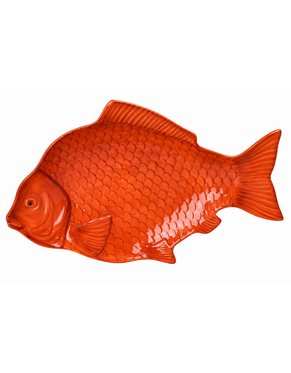 Coral Red Ceramic Fish Plate