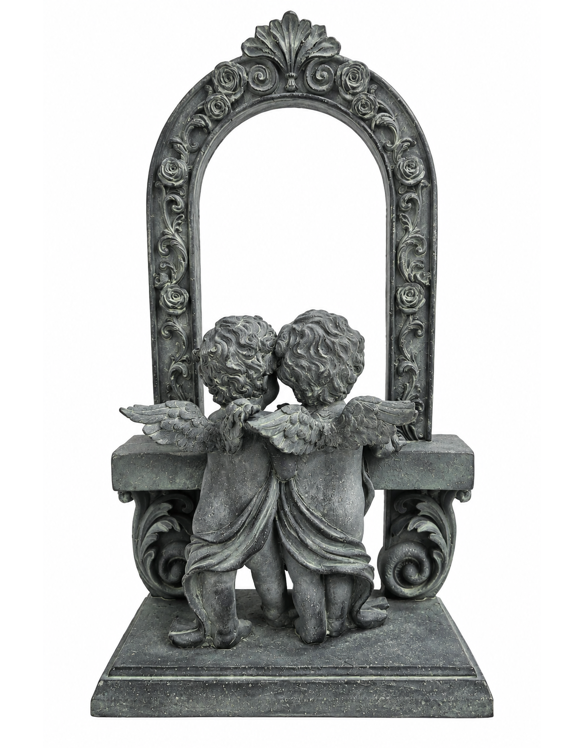 Verdigris Mirror w/ Cherubs Garden Ornament