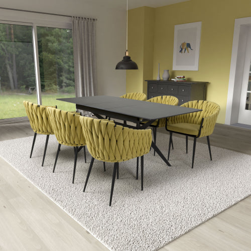 Timor Extending Dining Table with 6 Pandora Dining Chairs