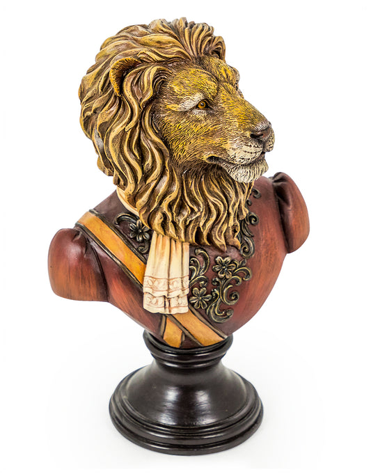 Gentry Lion Bust on Round Base