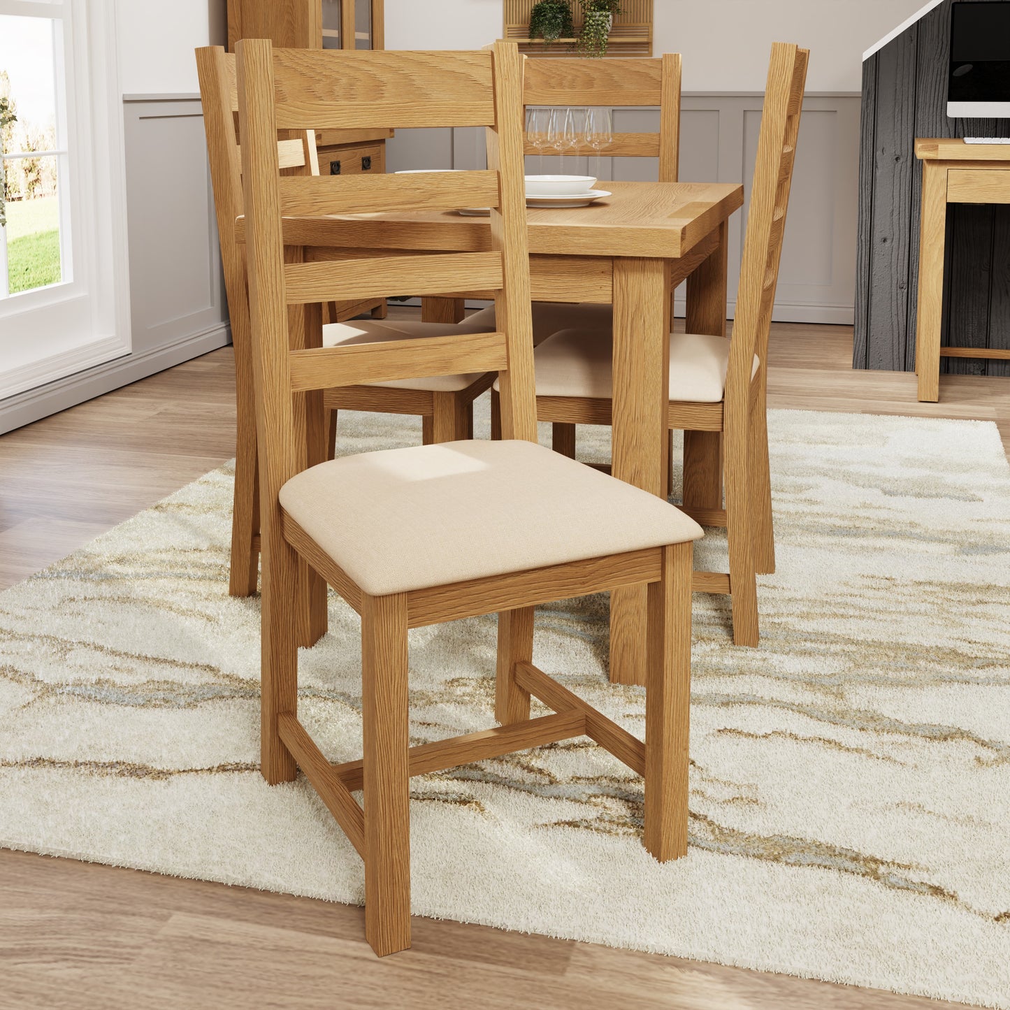 Oakham Ladder Fabric Seat Dining Chair