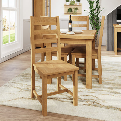 Oakham Ladder Solid Seat Dining Chair