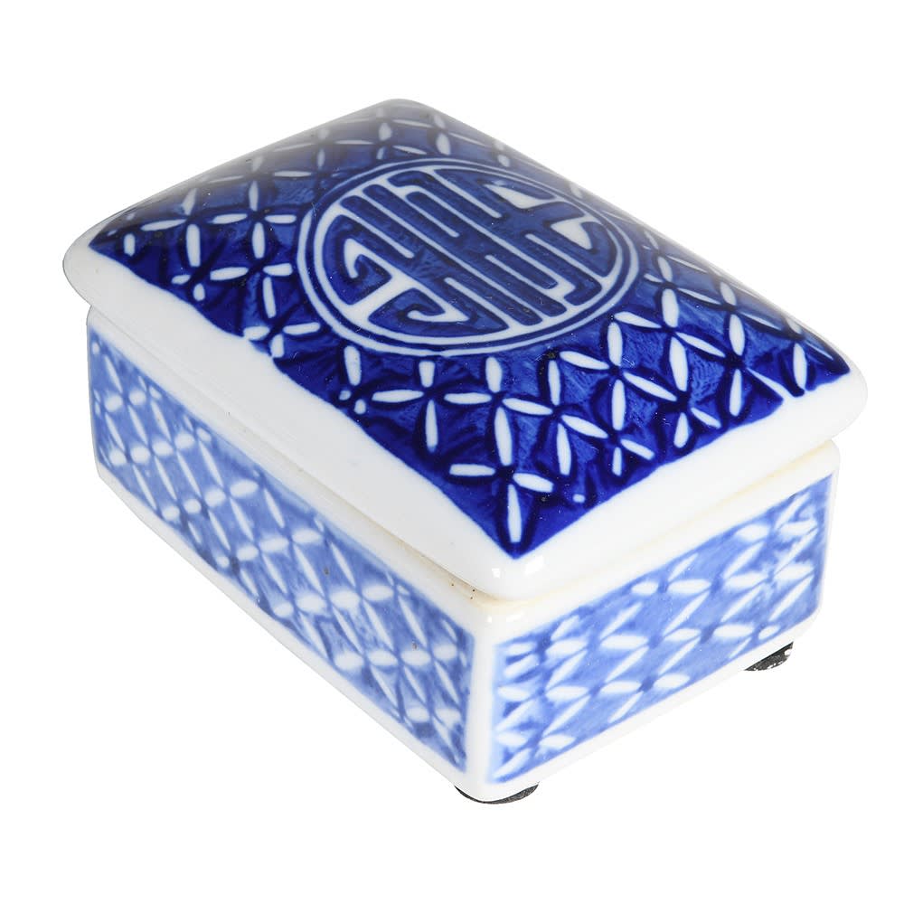 Set of 3 Leith Blue and White Trinket Boxes