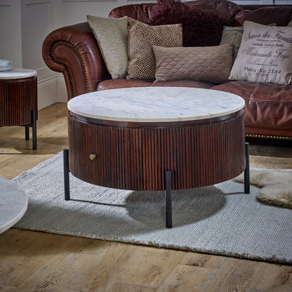 Olympia Round Coffee Table with Drawer
