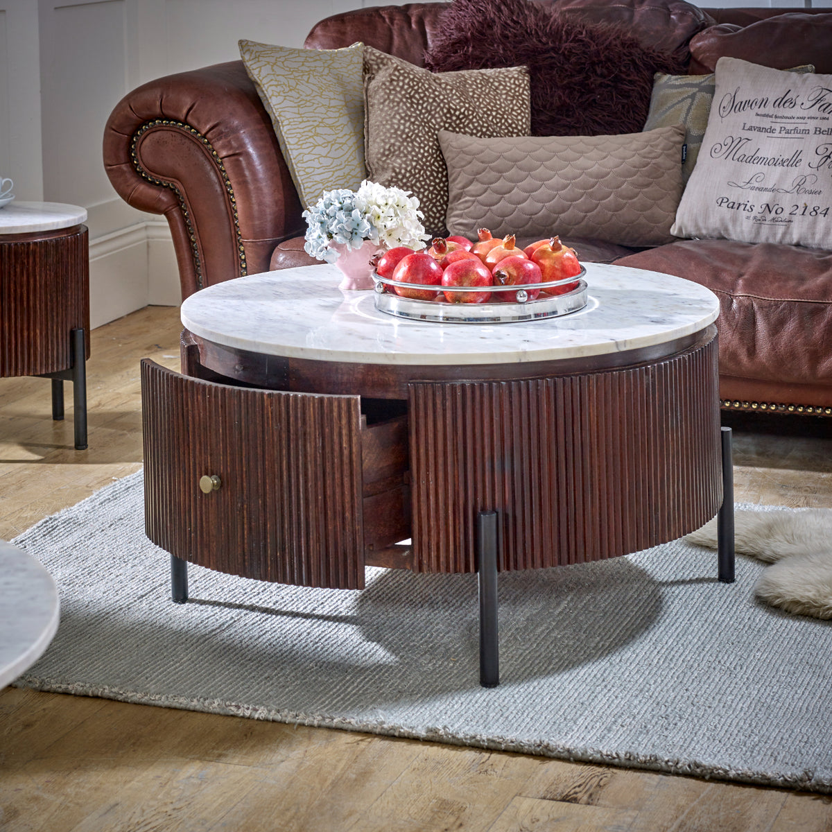 Olympia Round Coffee Table with Drawer