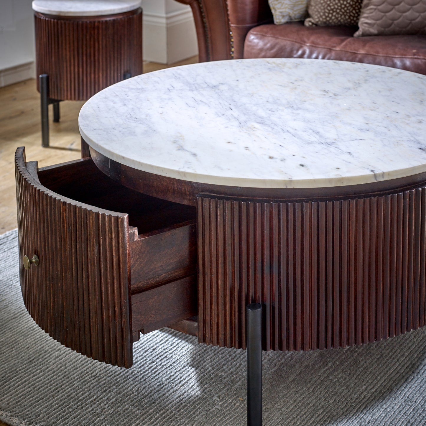 Olympia Round Coffee Table with Drawer