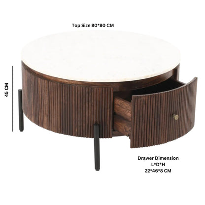 Olympia Round Coffee Table with Drawer