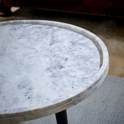 Olympia Round White Marble Coffee Table
