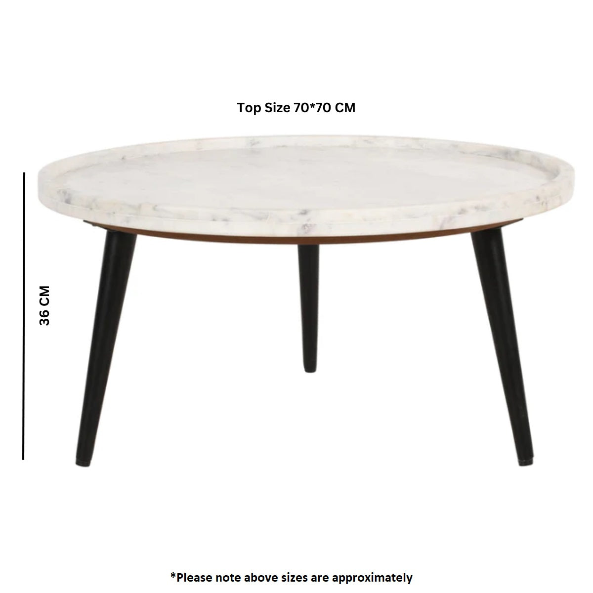 Olympia Round White Marble Coffee Table