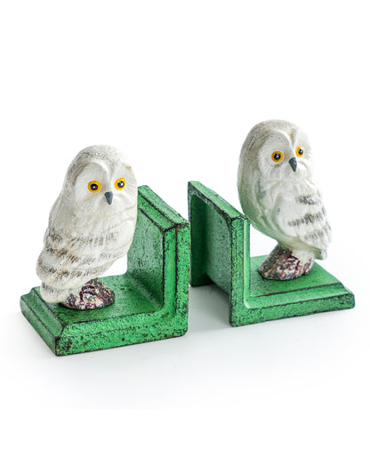 Cast Iron Antiques Pair of Owl Bookends