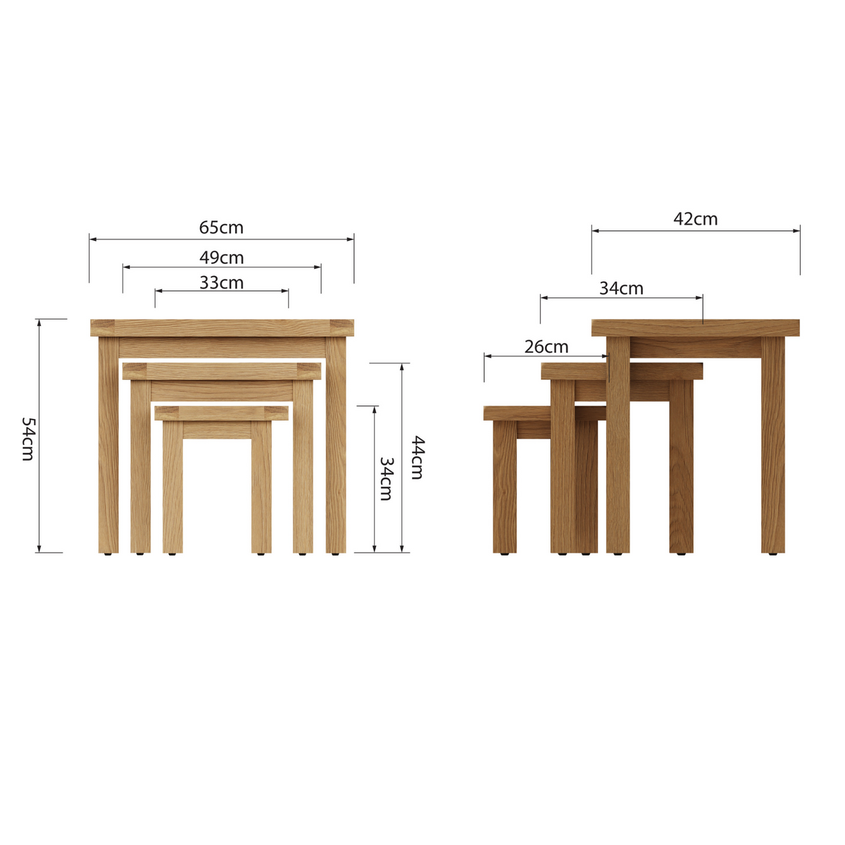 Oakham Nest of 3 Tables