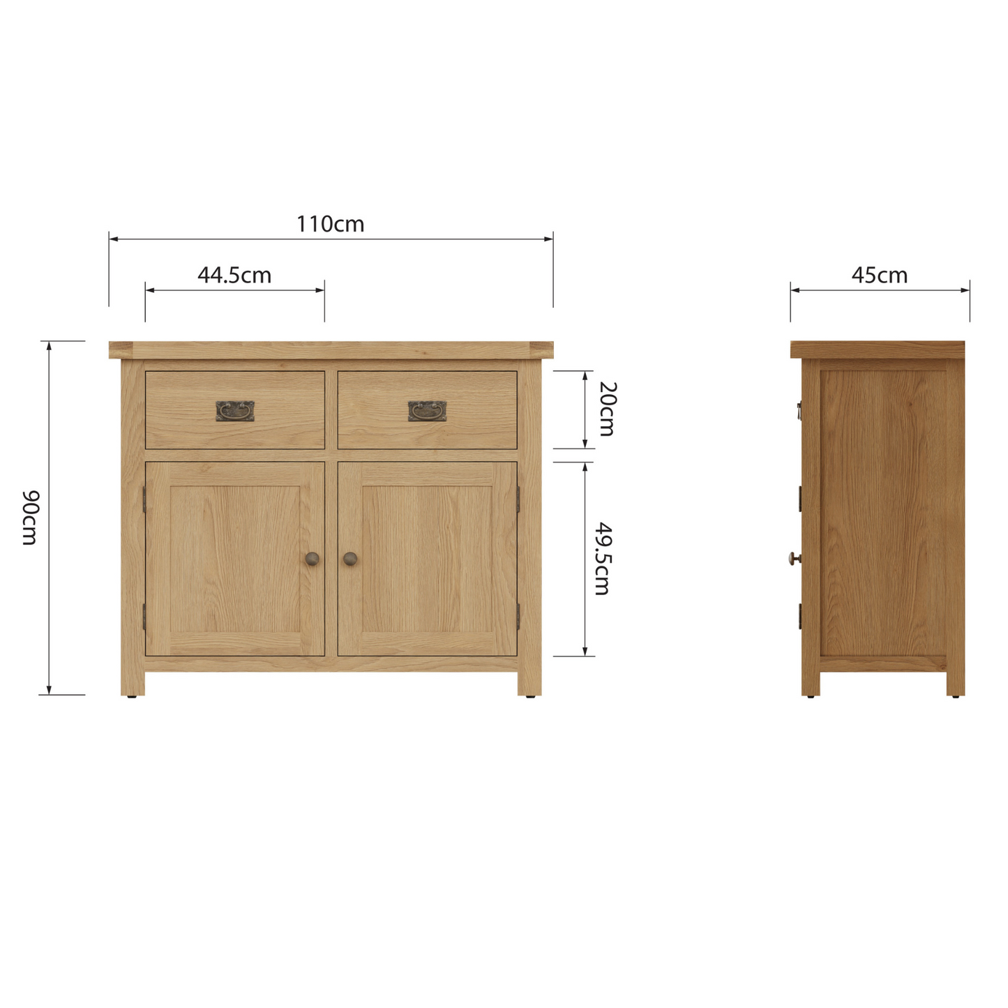 Oakham 2 Drawer Sideboard