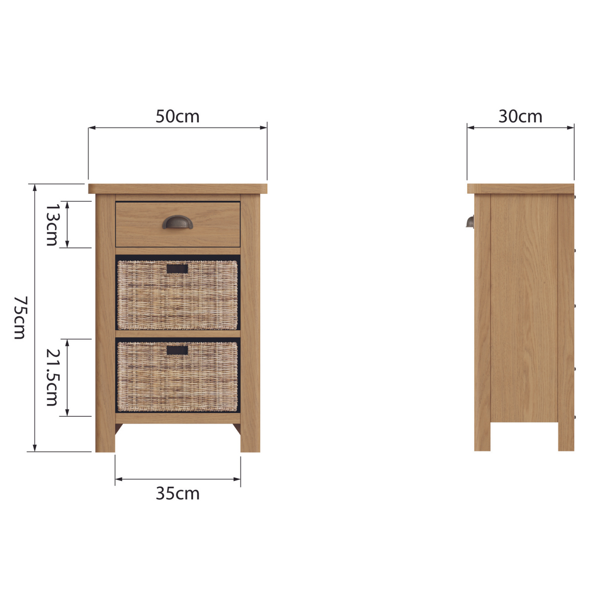 Rutherford 1 Drawer 2 Basket Units