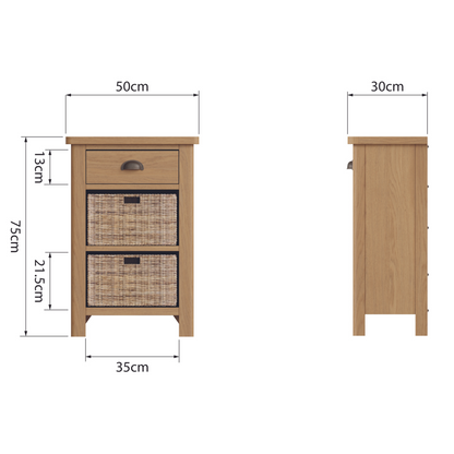 Rutherford 1 Drawer 2 Basket Units