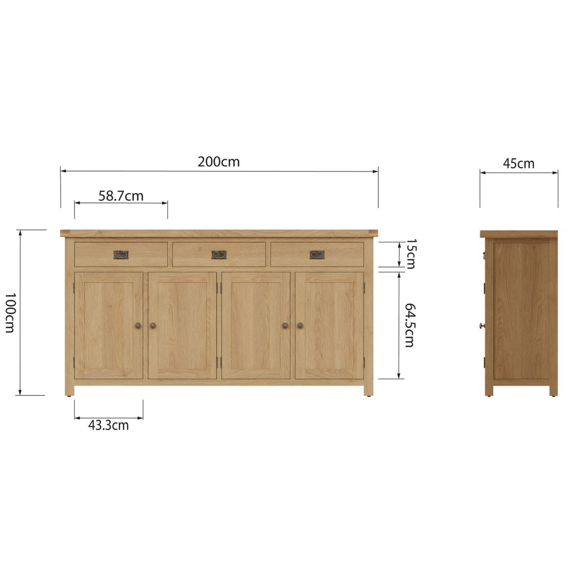 Oakham 4 Door Sideboard