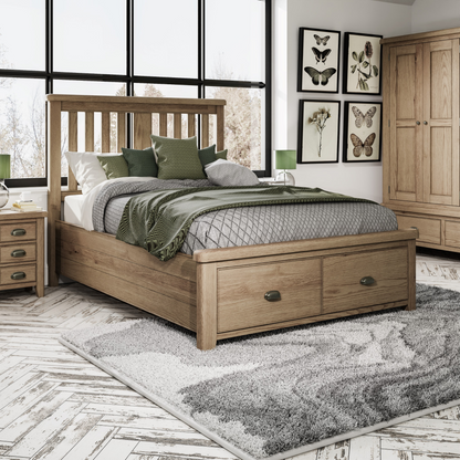 Horner Wooden Headboard with Drawer Base Beds