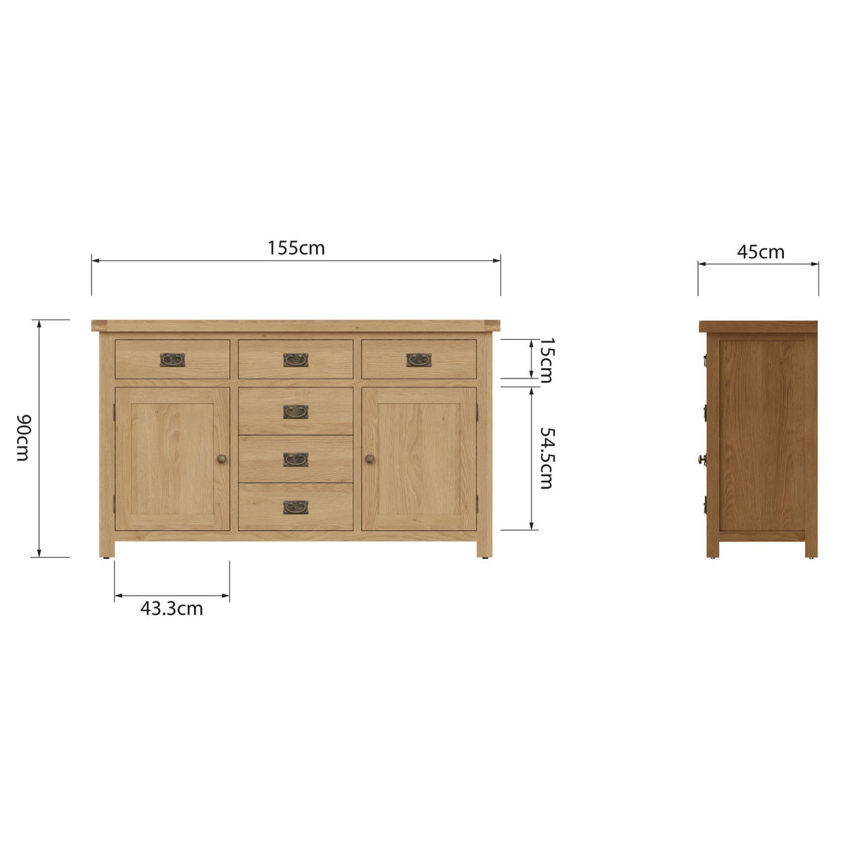 Oakham 6 Drawer Sideboard