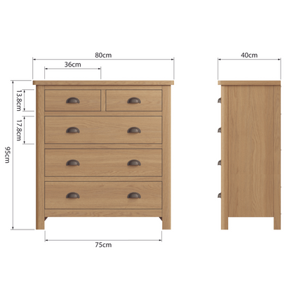 Rutherford 2 over 3 Chest of Drawers