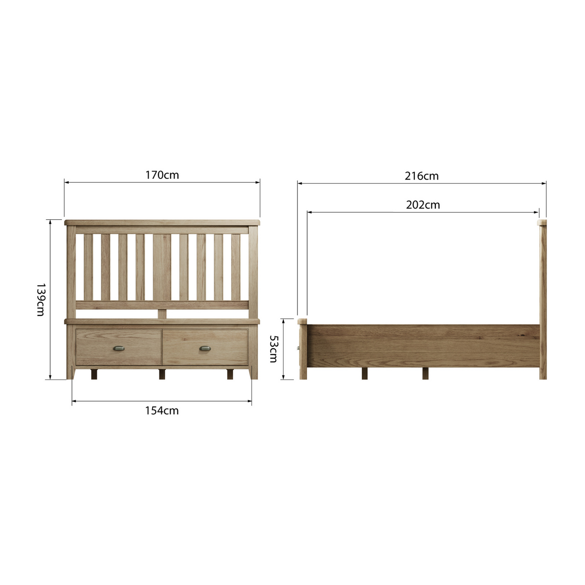 Horner Wooden Headboard with Drawer Base Beds