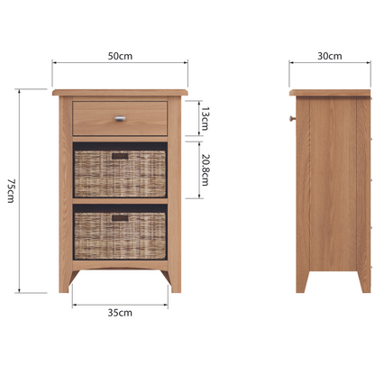 Guildford 1 Drawer 2 Basket Unit