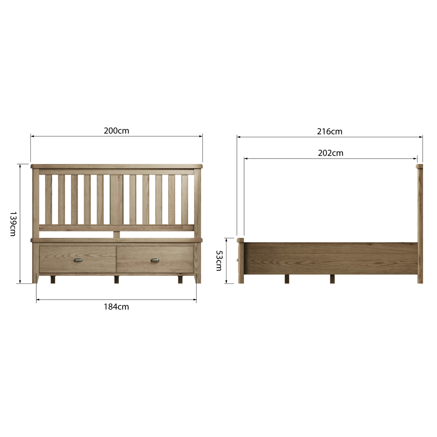 Horner Wooden Headboard with Drawer Base Beds