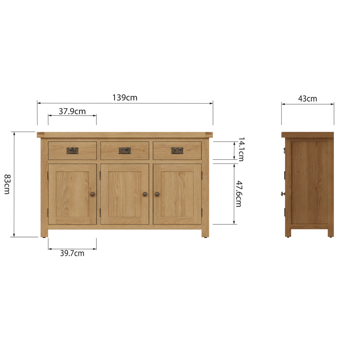Oakham 3 Door Sideboard