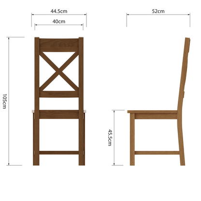 Oakham Cross Solid Seat Dining Chair