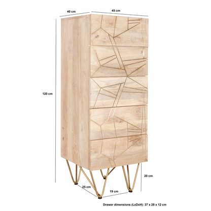 Abstract Tall Chest of Drawers