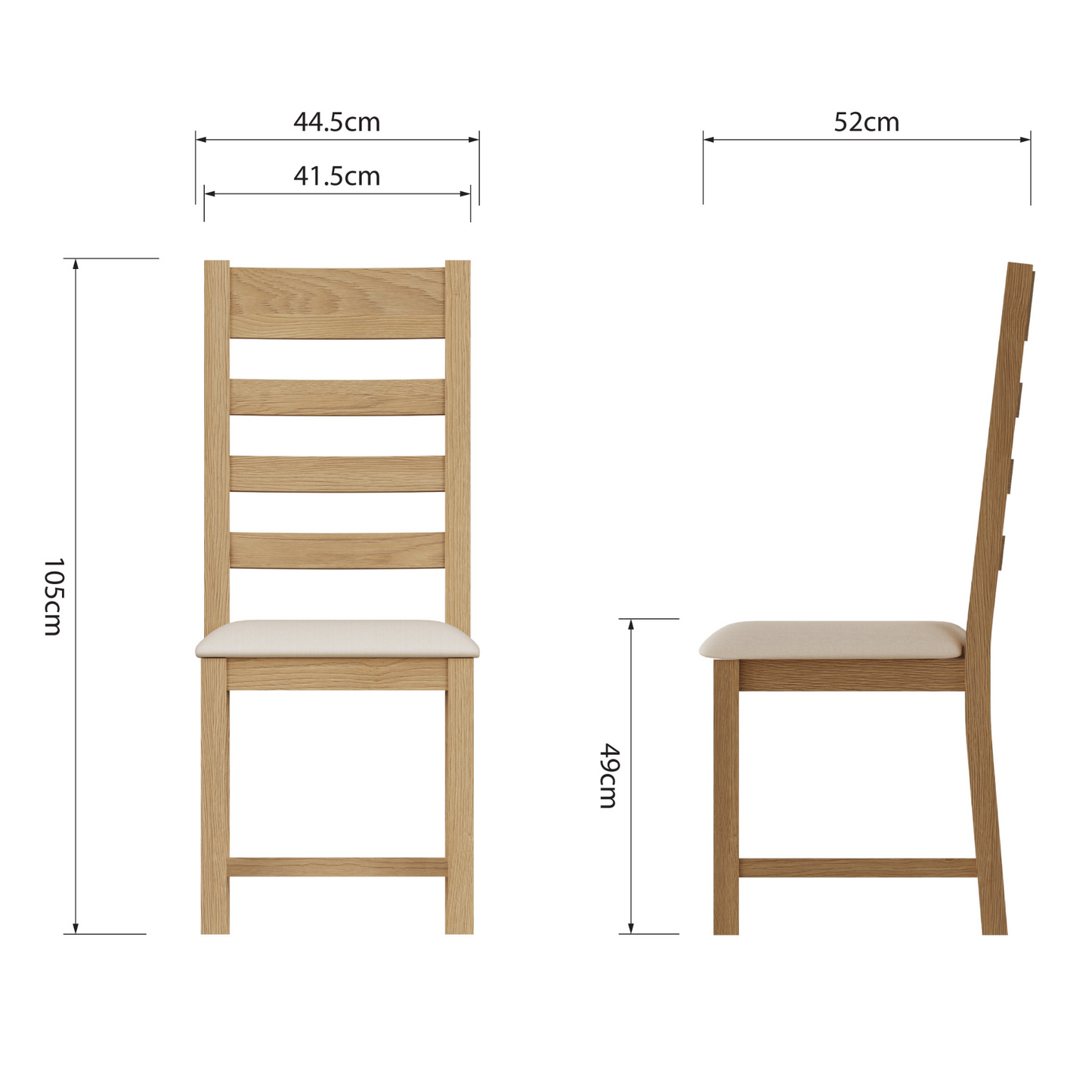 Oakham Ladder Fabric Seat Dining Chair