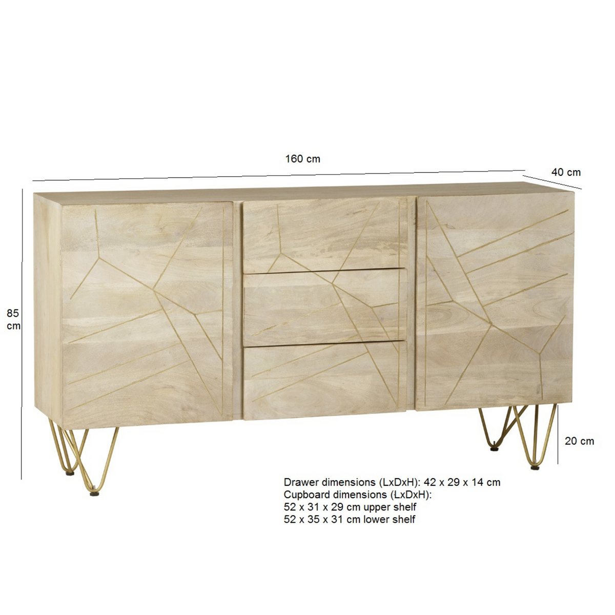 Abstract Extra Large Sideboard