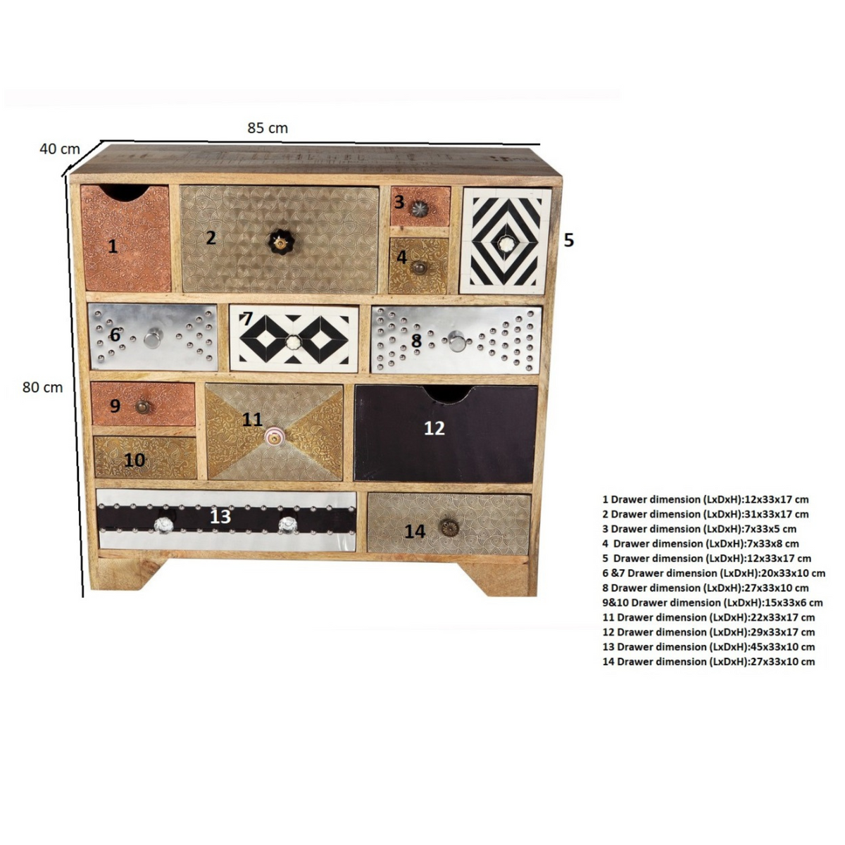 Sandy 14 Drawer Chest