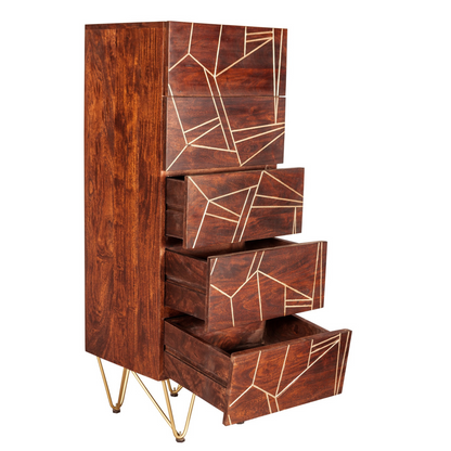 Abstract Tall Chest of Drawers