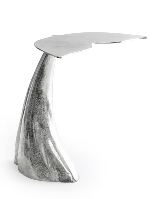 Raw Nickel Whale Tail Side Table