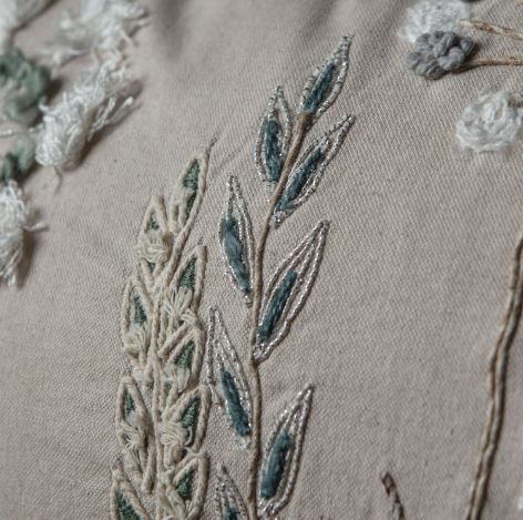 Amaryllis Embroidered Cushion