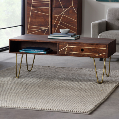 Abstract Coffee Table with Drawer
