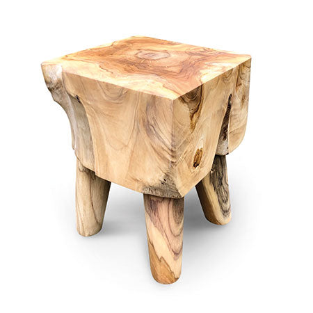 Solid Teak Square Lamp Table 4 Legs