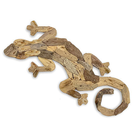 DRIFTWOOD WALL ART GECKO 50CM