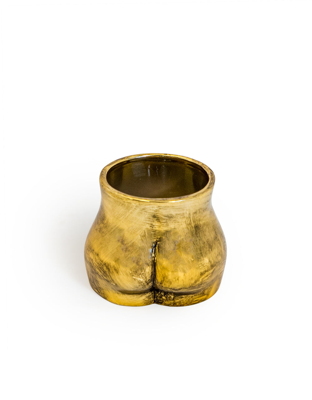 Antique Gold Small Booty Flower Pot/Storage Jar