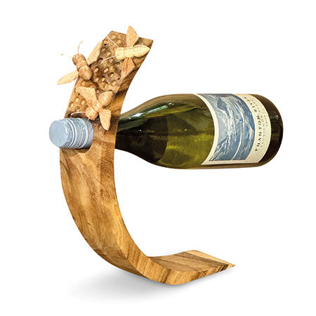 BEE HOTEL WOODEN BALANCE WINE BOTTLE HOLDER