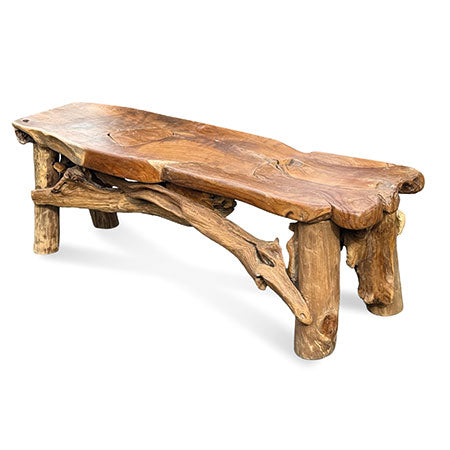 FLINTSTONE NO BACK TEAK BENCH 150CM