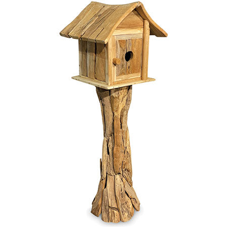 Root bird house with door