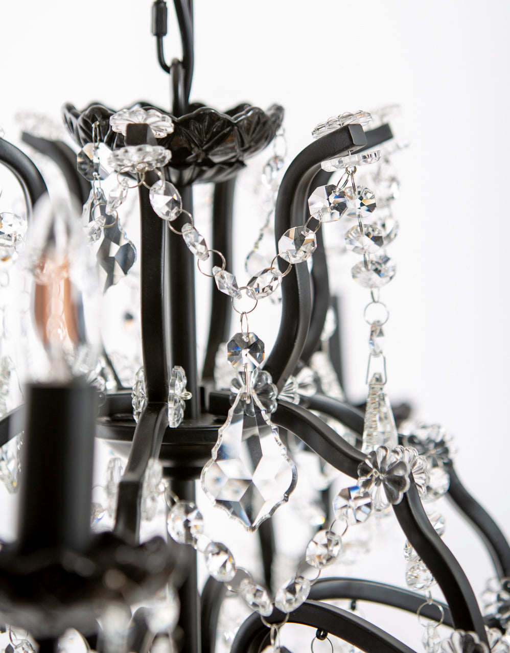 6 Branch Matt Black Shallow Chandelier