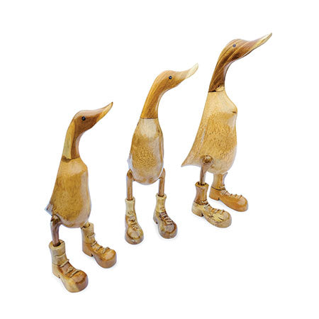 WOODEN DUCK IN BOOTS – SET OF 3