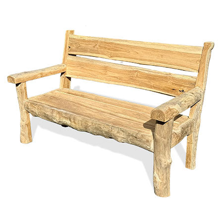 Rustic Solid Teak Chunky Garden Bench 170 cm