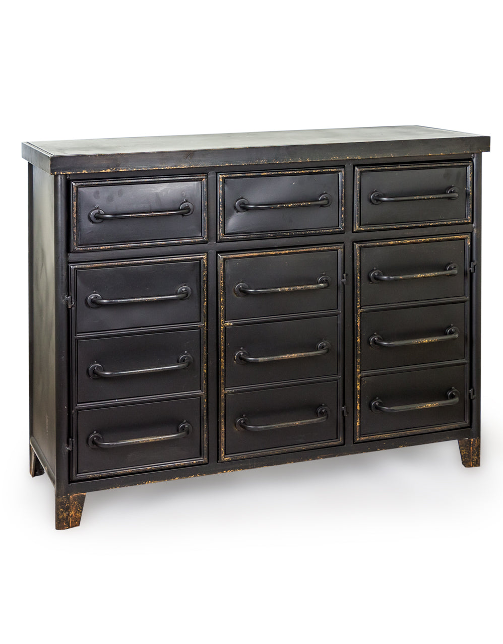 Black Metal "Verne" Multi Drawer Cabinet